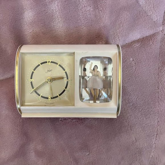 Accents Vintage Reuge Ballerina Clock Music Box Automaton Vienna Life